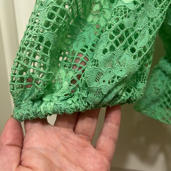 Unknown Brand Green Lace Crochet Crop Top - Picture 6 of 7
